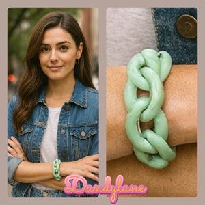 Chunky Green Chain Enamel Bracelet